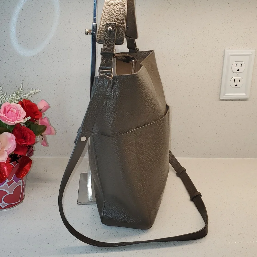 ALL SAINTS calfskin pebbled leather crossbody bag